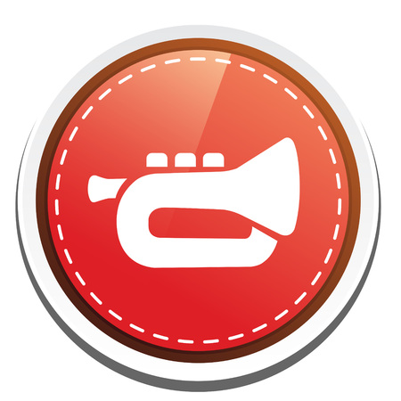 trumpet button iconのイラスト素材