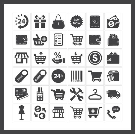 Commerce iconsのイラスト素材