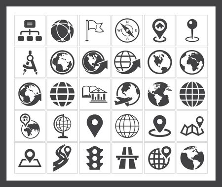 Map iconsのイラスト素材