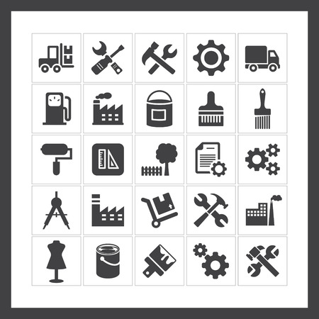 Industrial iconsのイラスト素材