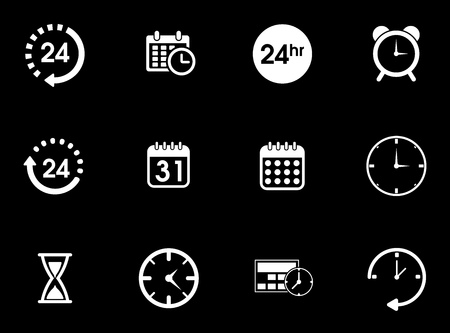 Time icons set illustration on black background.のイラスト素材