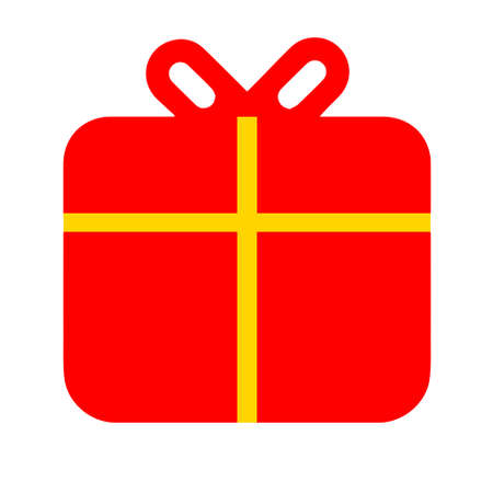 Vector Gift box illustration isolated - holiday present graphic symbol - giftbox iconのイラスト素材