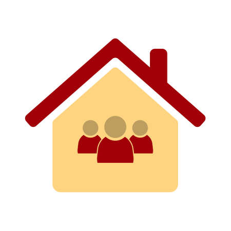 Silhouette family icon and house. Conceptual vector illustrationのイラスト素材