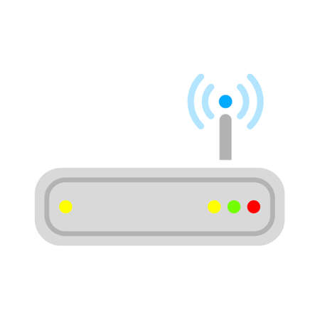 vector router modem illustration, computer technology internet, connection equipment symbolのイラスト素材