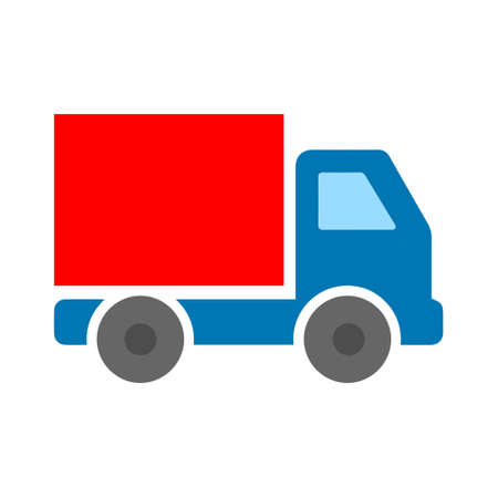 Delivery truck icon isolated on white background. Vector simple illustrationのイラスト素材