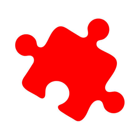 puzzle piece icon, vector puzzle illustration symbol, jigsaw element shape isolatedのイラスト素材