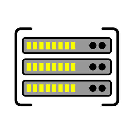 server data racks illustration - computer storage icon