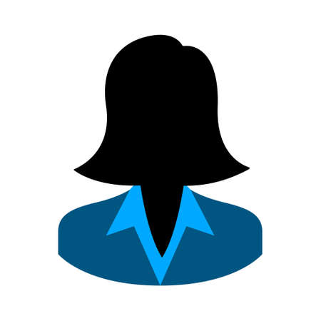 Avatar silhouette icon - vector user profile symbol, office iconのイラスト素材