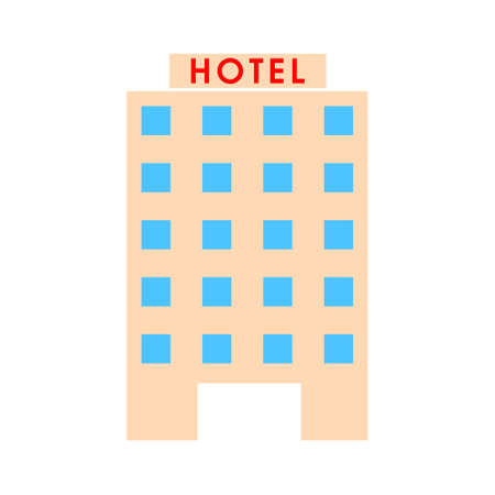 vector hotel Building - modern hotel or residential apartment buildingのイラスト素材