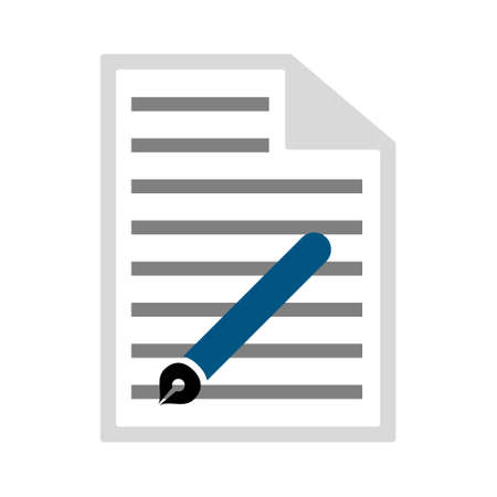 vector sign contract illustration, business agreement signature - office iconのイラスト素材