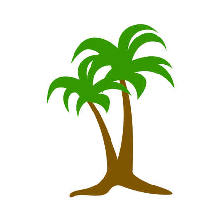 vector palm tree illustration, beach island sign - travel iconのイラスト素材