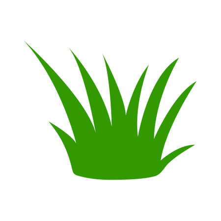vector green grass illustration isolated, nature icon - garden element, ecology signのイラスト素材
