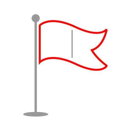 vector flag pointer illustration - location sign, marker pin map symbolのイラスト素材
