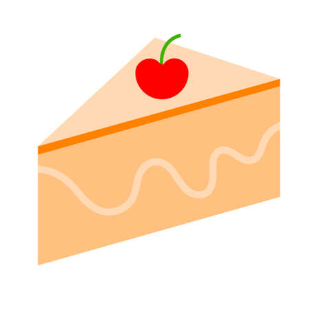 vector birthday cake illustration, dessert icon - holiday celebration, bakery symbol
