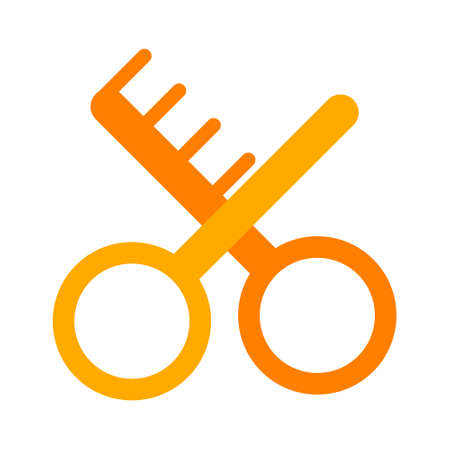 beauty illustration - barbershop or hairdresser beauty salon sign symbol