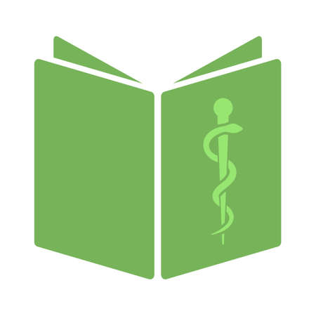 vector book with pen sign, education icon - medical symbol isolatedのイラスト素材