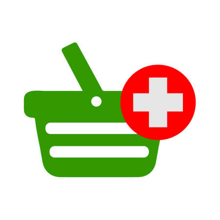 vector shopping basket illustration isolated. market store cart - shopping iconのイラスト素材