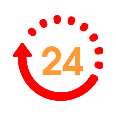 open 24/7 service icon, vector customer service, support sign, call center sign