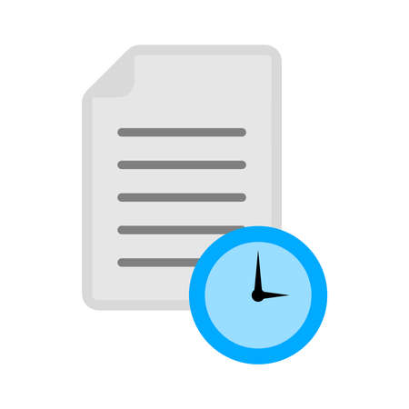 document with Clock sign iconのイラスト素材