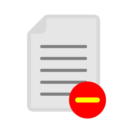 document with minus sign - delete iconのイラスト素材