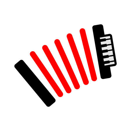 traditional musical instrument. vector accordion illustration isolated - sound music equipmentのイラスト素材