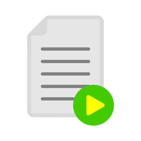 document with play sign - video or audio iconのイラスト素材