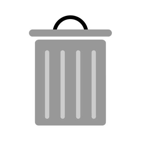 trashcan icon, vector trash bin - basket illustration - garbage basket symbolのイラスト素材