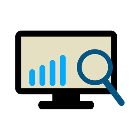 Vector illustration of Data analysis & business information research solution concept with "analytics" Management and marketing conceptのイラスト素材