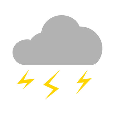cloud and lightning icon. flat illustration of cloud and lightning vector icon for webのイラスト素材