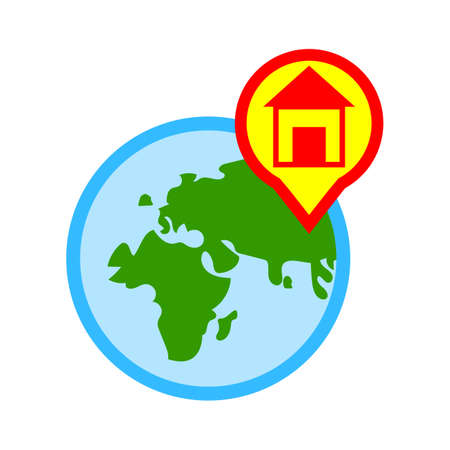 Vector illustration of geo targeting & map location concept with pin "map location" gps icon. travel iconのイラスト素材