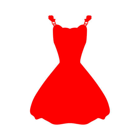 vector elegant woman dress illustration, female clothing - beautiful lady style isolatedのイラスト素材