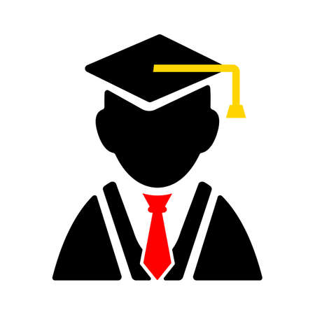 graduate student icon. Flat isolated illustration of graduation for any web designのイラスト素材