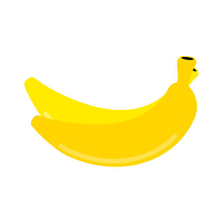 vector banana icon, fruit illustration, healthy diet, fresh tropical bananaのイラスト素材