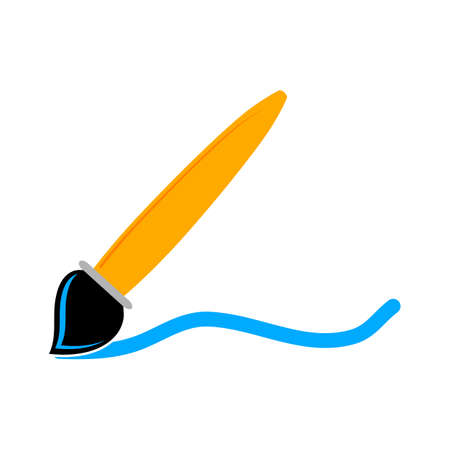 vector paint brush illustration isolated. drawing, design, decoration, art creativity iconのイラスト素材