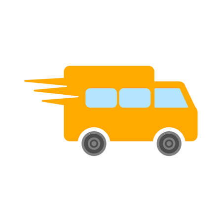Delivery truck icon isolated on white background. Vector simple illustration