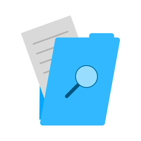 folder search icon. flat illustration of folder search - vector icon. folder search sign symbolのイラスト素材