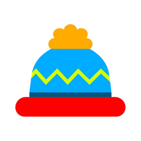 Winter hat isolated icons on white background. Winter hats collection. Flat vector illustration designのイラスト素材