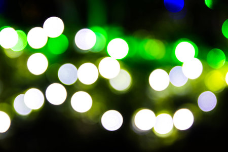 Out of focus lights during night timeの写真素材