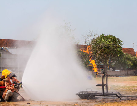 Fire Training team in thailand.の写真素材