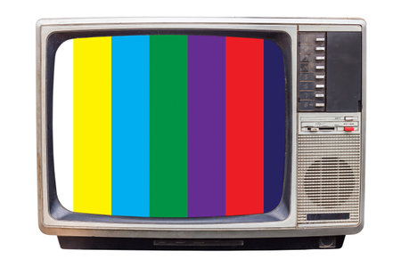 Classic Vintage Retro Style old television with NTSC tv pattern signal for test purposesの写真素材
