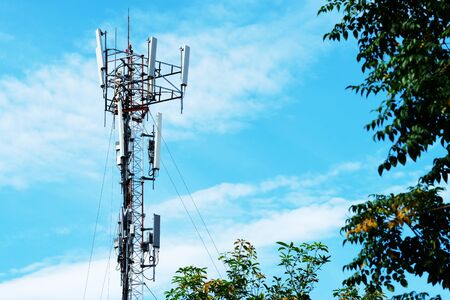 telecommunications towerの写真素材