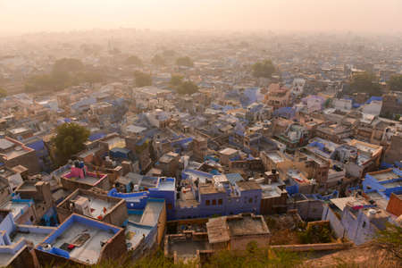 Fortification Jodhpur.Mehrangarh Fort.A view of Jodhpur, the Blue City of Rajasthan, Indiaのeditorial素材