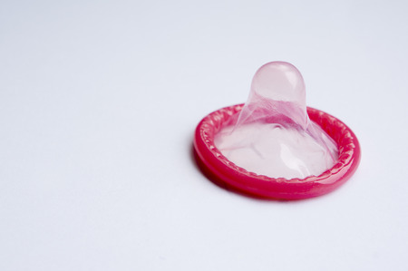 The condom Used to prevent pregnancy and sexually transmittedの写真素材