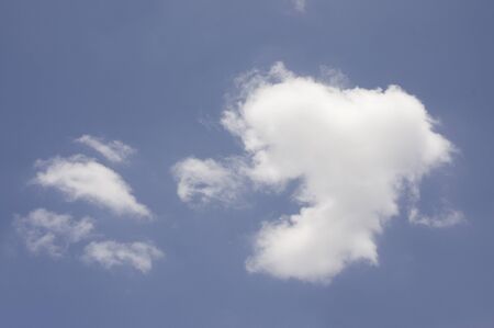 blue sky with white clouds in summerの写真素材