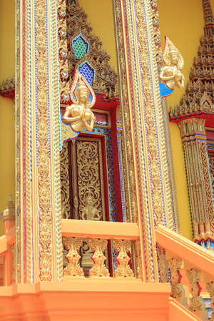 Thai art style in thai templeの写真素材