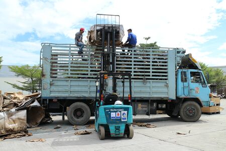 Rayong Thailand , December 02 - 2016 : Truck carry scrap from factory area for send to eliminate or...
