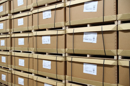 Rayong Thailand , January 26 - 2017 : Material box in factory warehouse for shipping to the customer