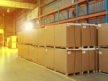 Rayong Thailand , January 12 - 2018 : Factory and warehouse building keep material boxes.のeditorial素材