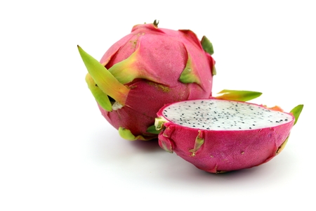 Dragon fruit on white backgroundの写真素材
