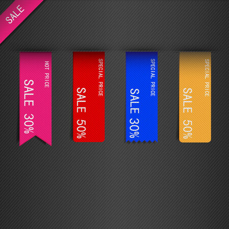 set of price sale ribbon のイラスト素材